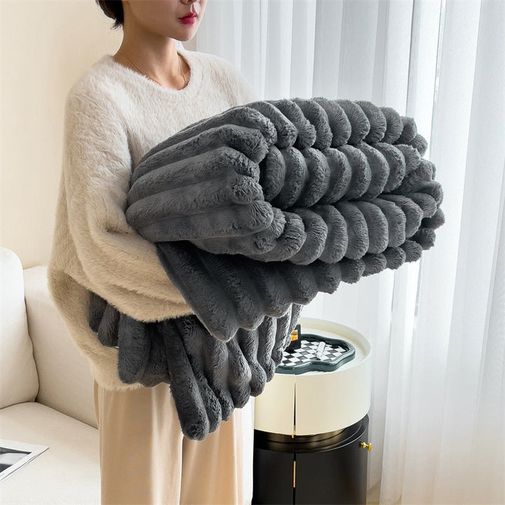 Luxurious Faux-Rabbit-Fur Throw Blanket for Ultimate Comfort | Stornfield