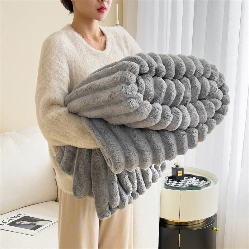 Luxurious Faux-Rabbit-Fur Throw Blanket for Ultimate Comfort | Stornfield