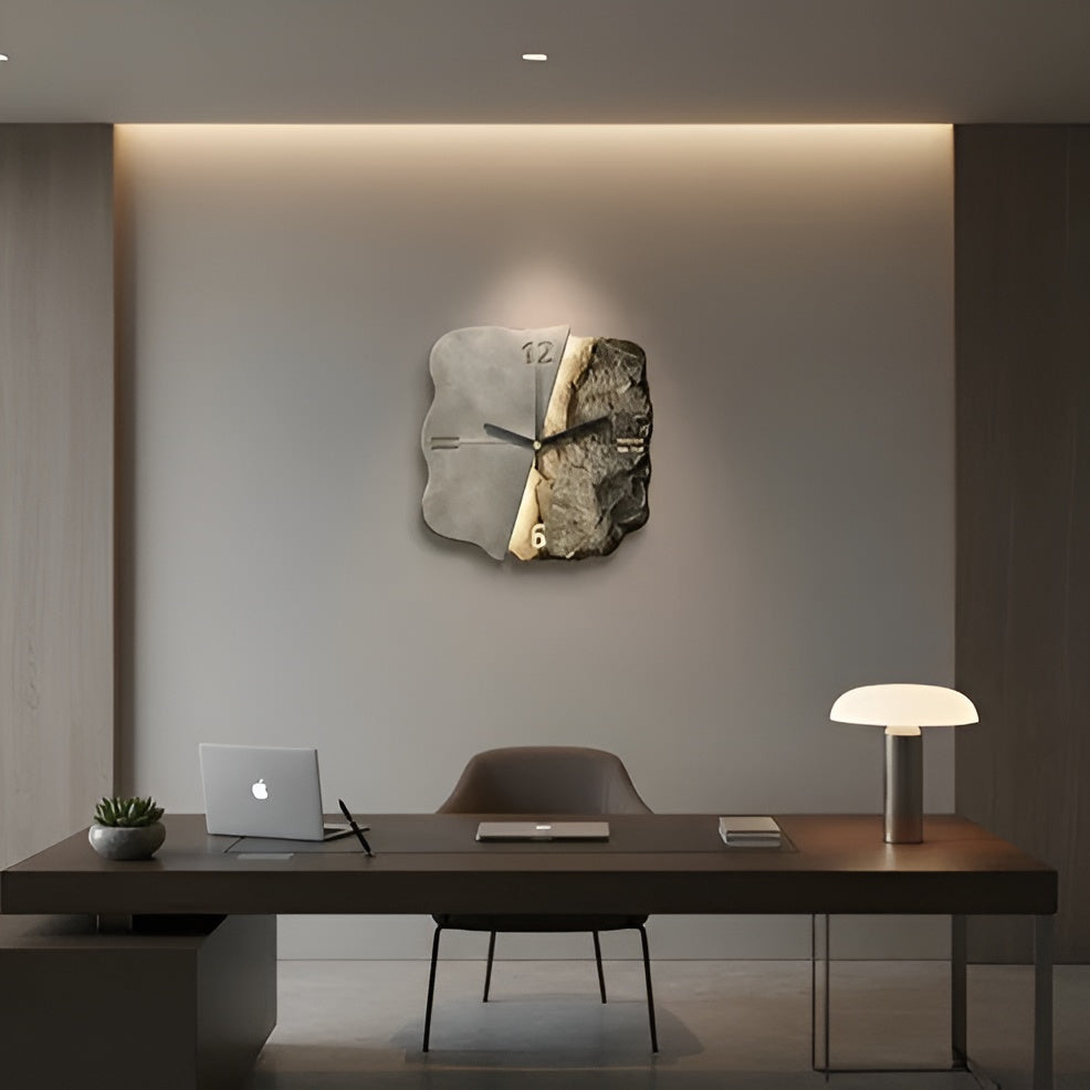 Sandstone Wall Clock – Modern 3D Design | Decorative for Living Rooms and Offices | Stornfield