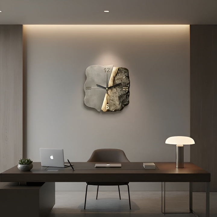 Sandstone Wall Clock – Modern 3D Design | Decorative for Living Rooms and Offices | Stornfield