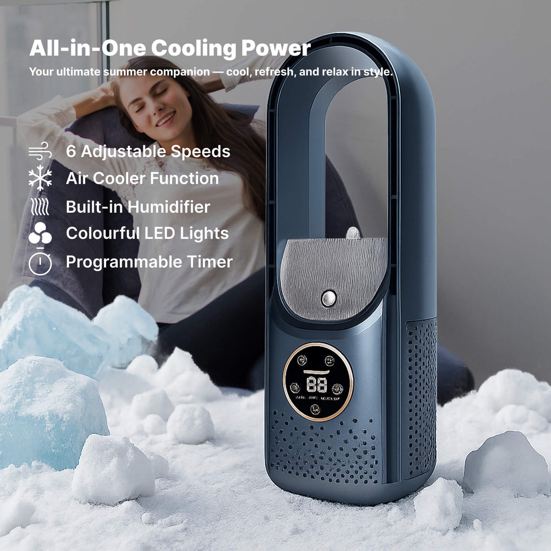 Bladeless Portable Air Conditioner | Ultra-Quiet, Ergonomic Design & Ideal for Home and Office Use | Stornfield