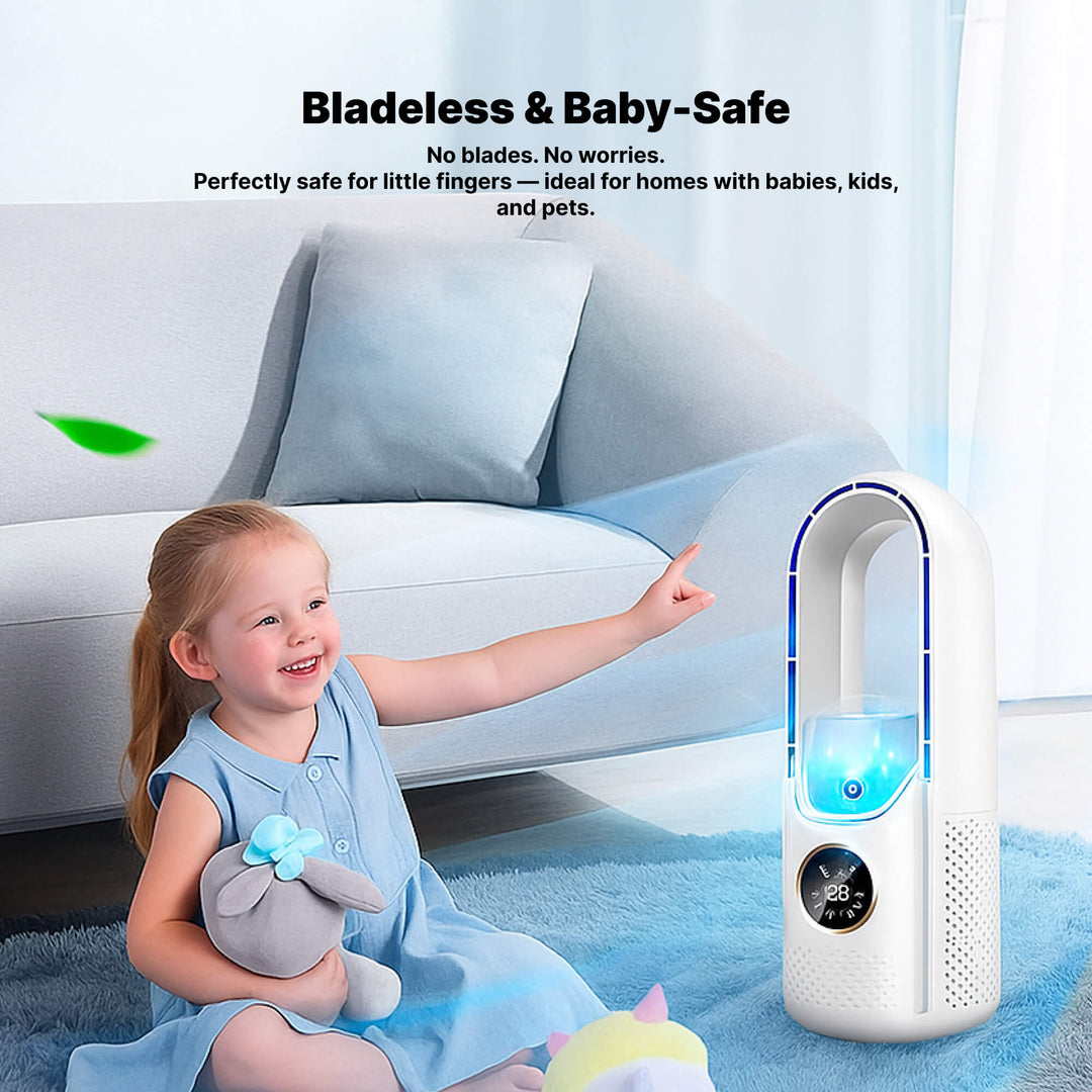 Bladeless Portable Air Conditioner | Ultra-Quiet, Ergonomic Design & Ideal for Home and Office Use | Stornfield