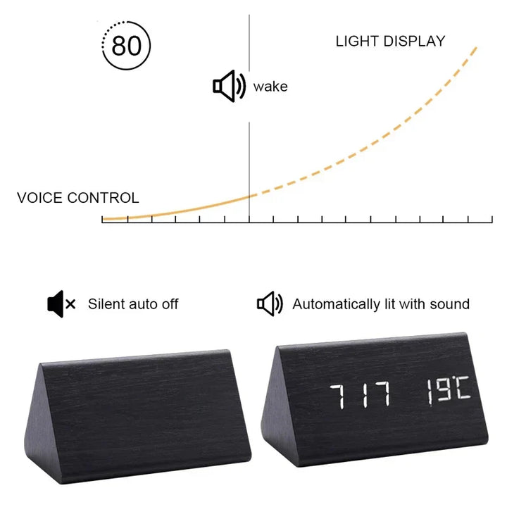 Digital Wooden Alarm Clock – Modern Technology with Timeless Wood Design | Stornfield