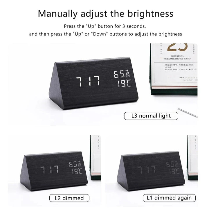 Digital Wooden Alarm Clock – Modern Technology with Timeless Wood Design | Stornfield