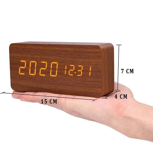 Digital Wooden Alarm Clock – Modern Technology with Timeless Wood Design | Stornfield