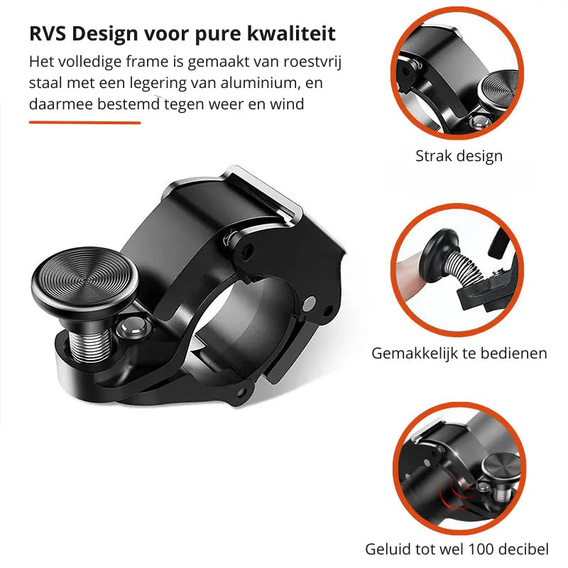 Aluminum bicycle bell 100 dB light | Stornfield