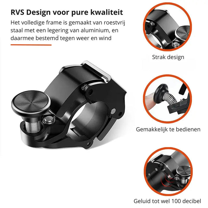 Aluminum bicycle bell 100 dB light | Stornfield