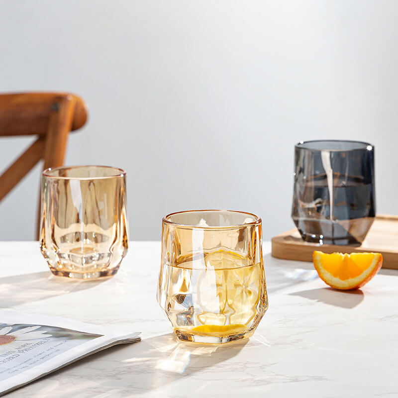 Stornfield | Amber hexagonal Glass Cups