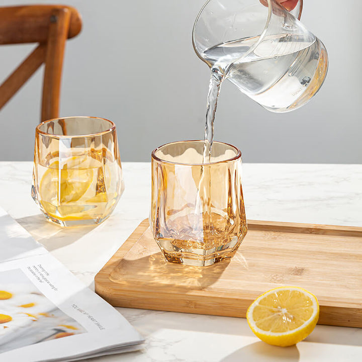 Stornfield | Amber hexagonal Glass Cups