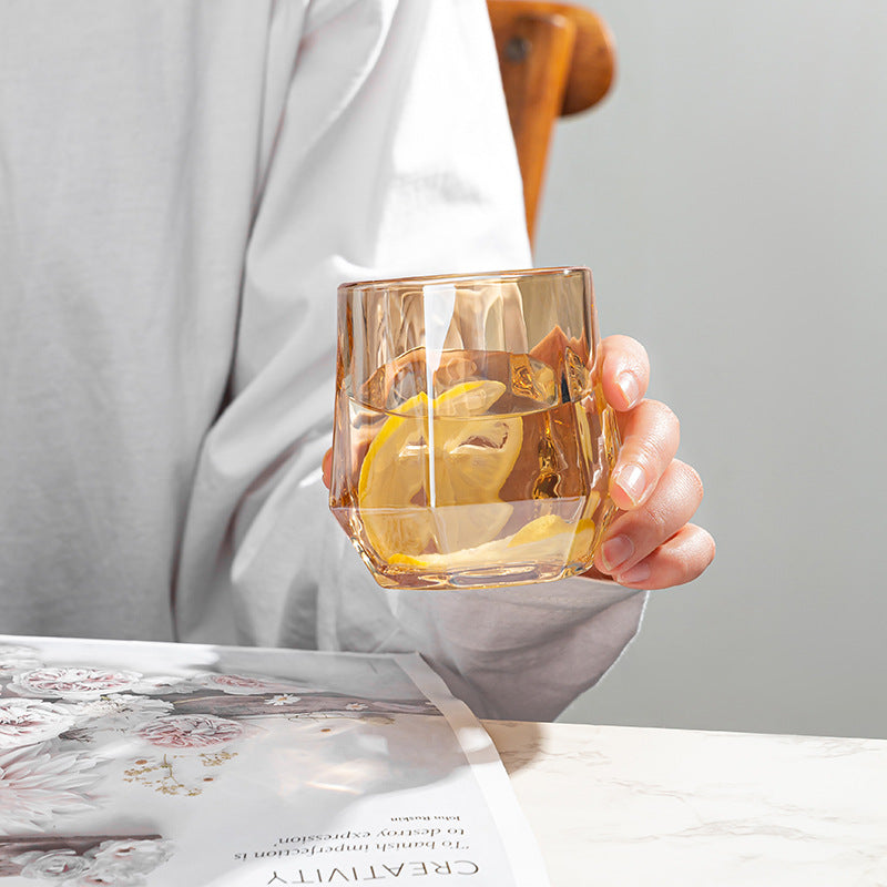 Stornfield | Amber hexagonal Glass Cups