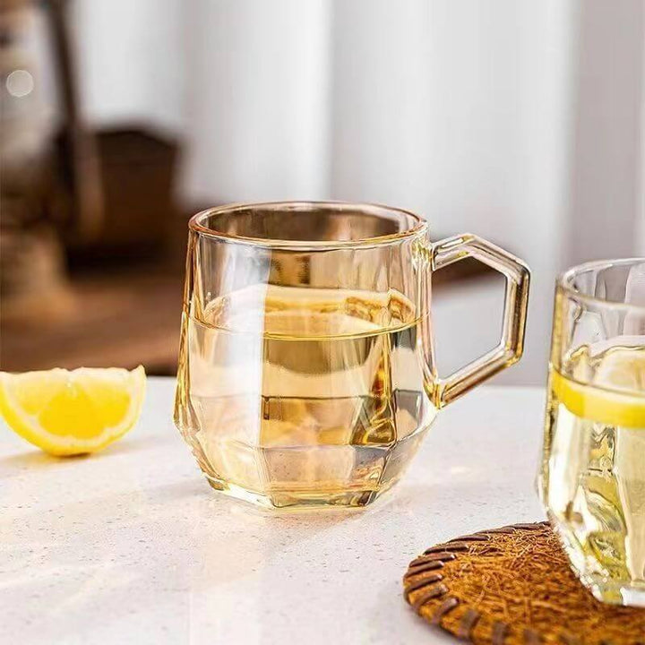 Stornfield | Amber Hexagonal Glass Tumblers