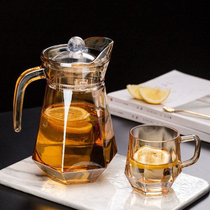 Stornfield | Amber hexagonal Glass Cups
