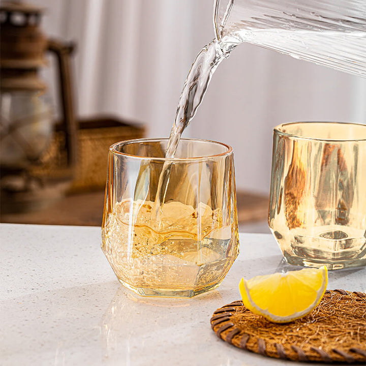 Stornfield | Amber Hexagonal Glass Tumblers