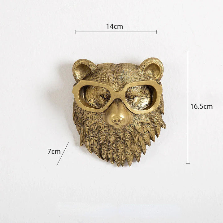 Stornfield | Antique Bronze Resin Animal Pendant Golden Deer Head Wall Storage Hooks Wall Accessories Decorative Figurines