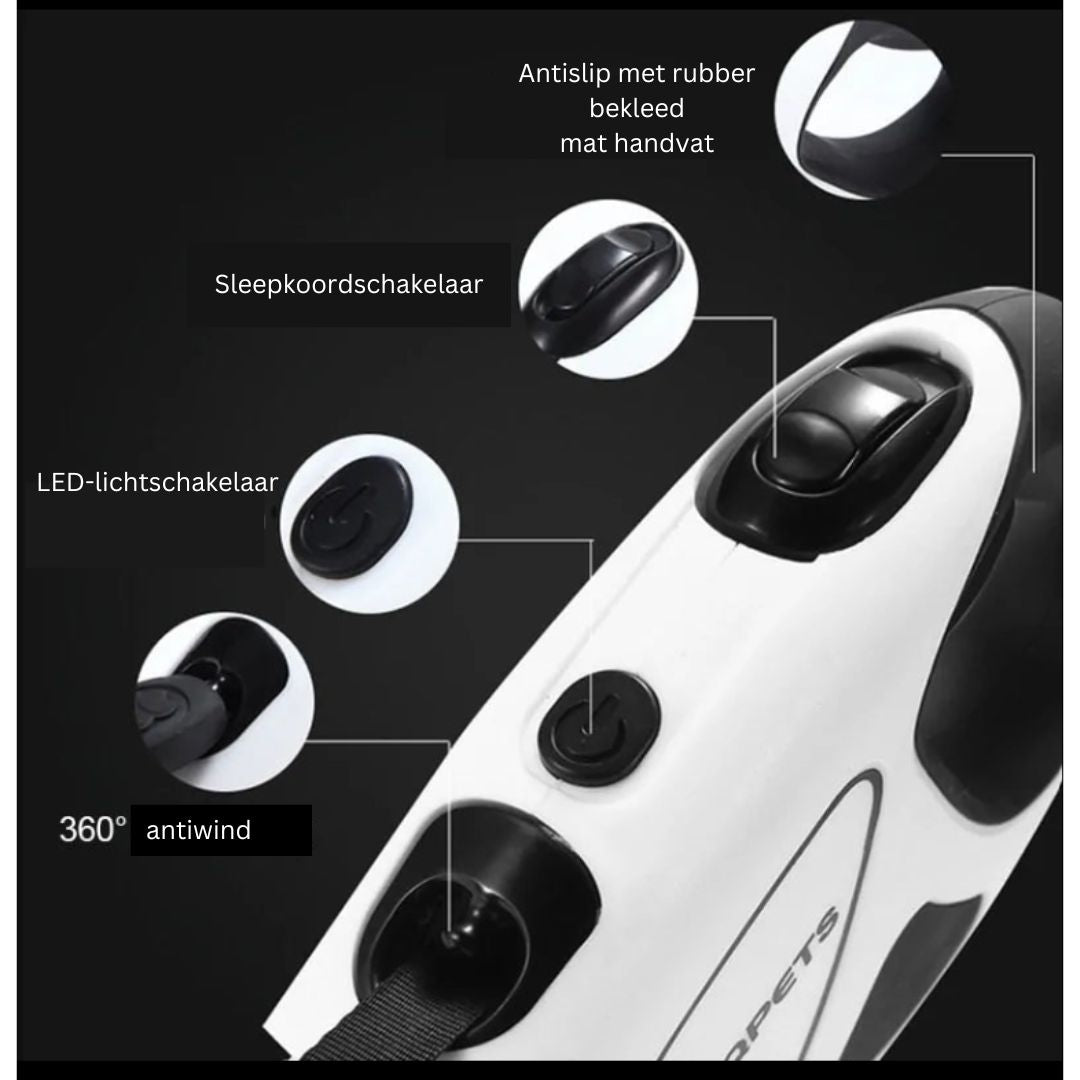 SafePaw - Luxury LED Retractable Dog Leash with Ergonomic Grip Stornfield