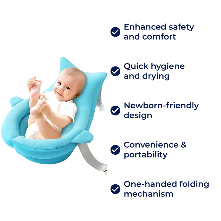 AquaNest | Baby Bath Support – Non-slip Cushion – Quick-Drying Fabric – Newborn Safety Bowl