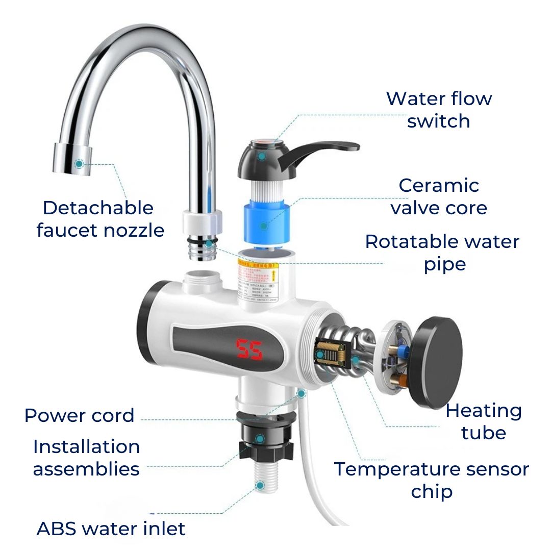 AquaSwift | Instant Hot Water Tap – Tankless Design – Energy-Efficient Compact Unit – Ideal for Kitchens and Bathrooms Stornfield
