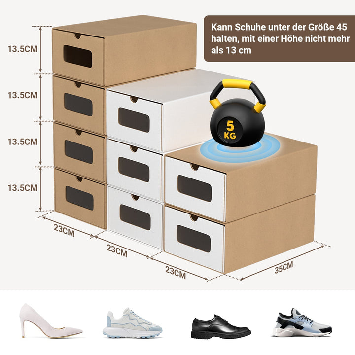 Storage boxes cardboard with window & drawer 10-piece set | Stornfield