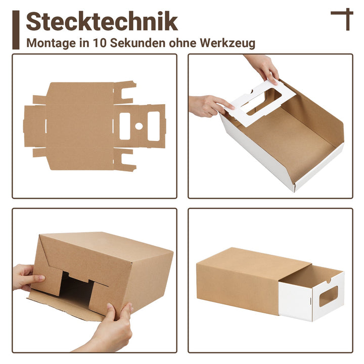 Storage boxes cardboard with window & drawer 10-piece set | Stornfield