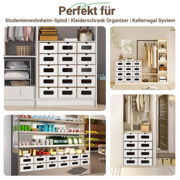 Storage boxes cardboard with window & drawer 10-piece set | Stornfield