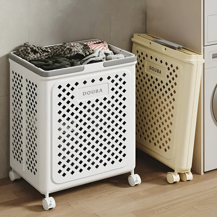 FoldaStornfielde Laundry Basket with Wheels – Space-Saving & Practical | Perfect for Bathroom & Bedroom | Stornfield