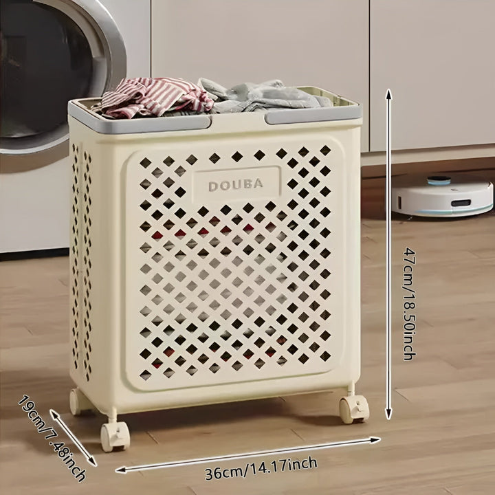 FoldaStornfielde Laundry Basket with Wheels – Space-Saving & Practical | Perfect for Bathroom & Bedroom | Stornfield