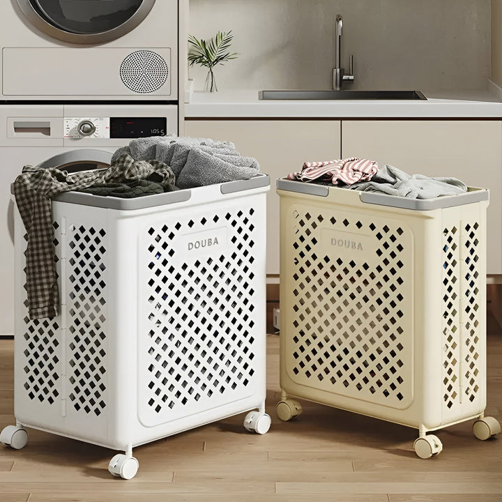 FoldaStornfielde Laundry Basket with Wheels – Space-Saving & Practical | Perfect for Bathroom & Bedroom | Stornfield