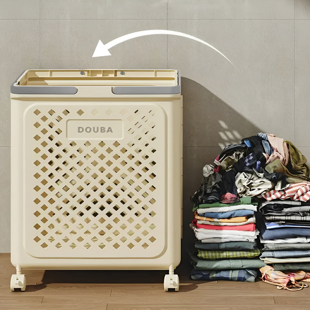 FoldaStornfielde Laundry Basket with Wheels – Space-Saving & Practical | Perfect for Bathroom & Bedroom | Stornfield