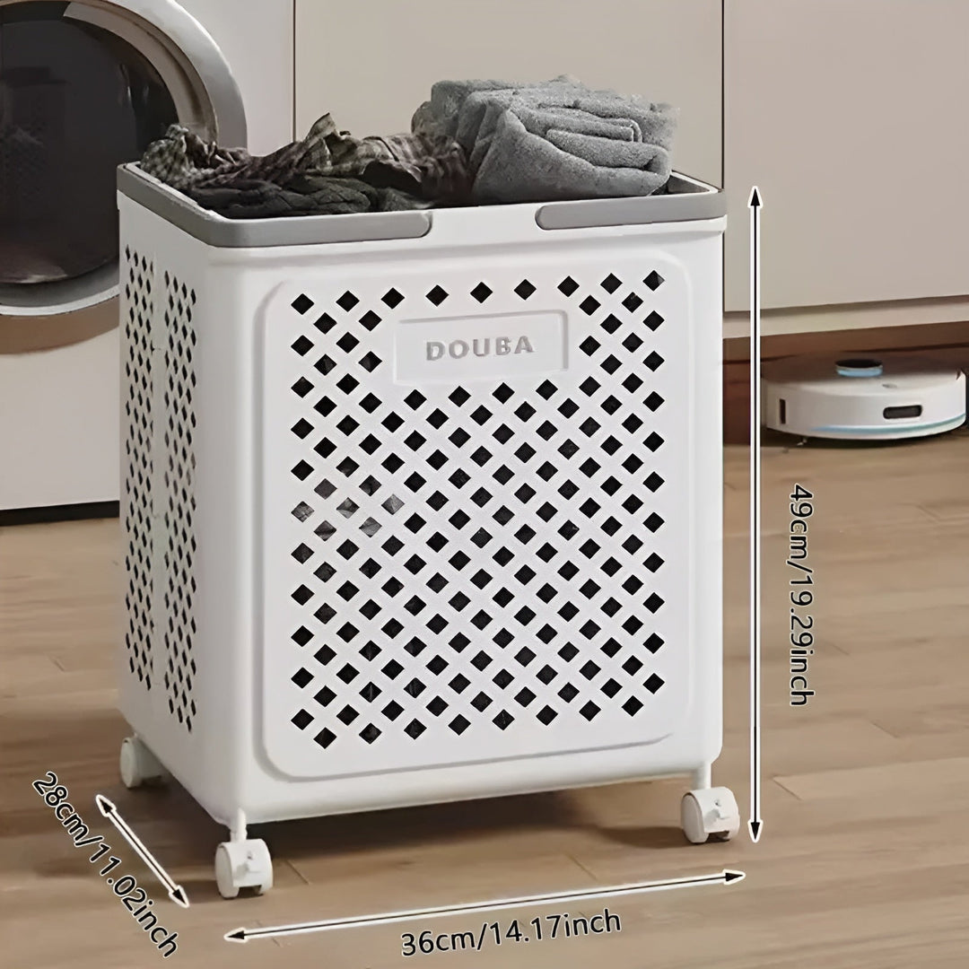 FoldaStornfielde Laundry Basket with Wheels – Space-Saving & Practical | Perfect for Bathroom & Bedroom | Stornfield
