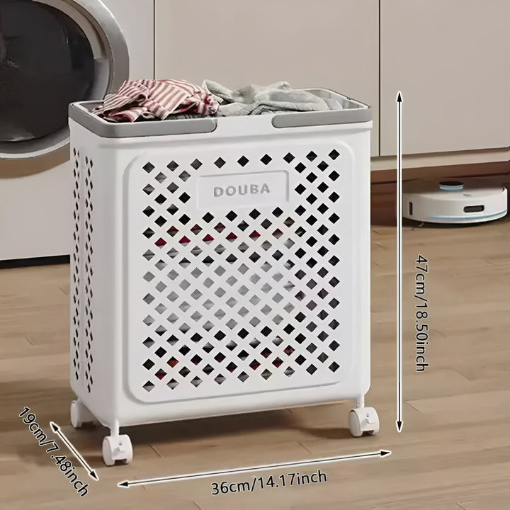 FoldaStornfielde Laundry Basket with Wheels – Space-Saving & Practical | Perfect for Bathroom & Bedroom | Stornfield