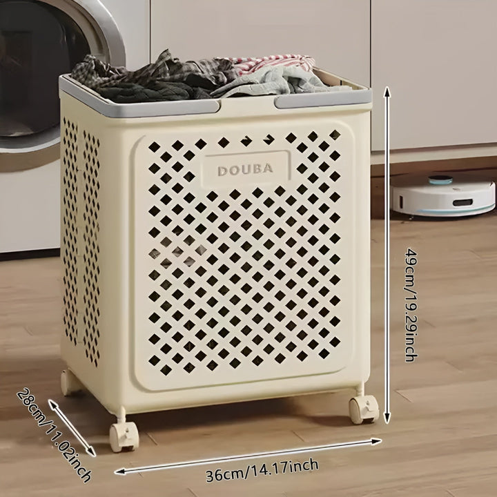 FoldaStornfielde Laundry Basket with Wheels – Space-Saving & Practical | Perfect for Bathroom & Bedroom | Stornfield