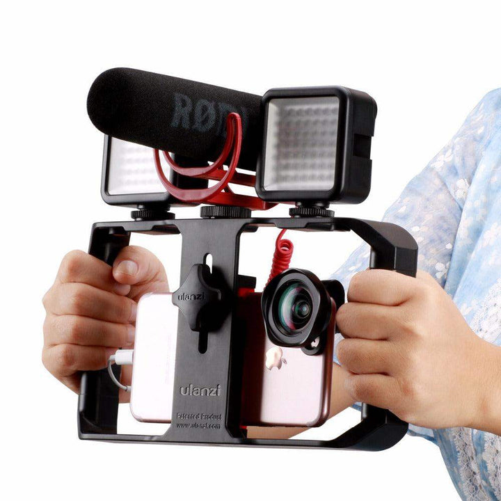 VideoGrip Smartphone Stabilizer – Professional Film Cage with Cold Shoe Mounts | Stornfield