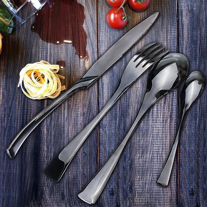 Stornfield | Elegant Black Stainless Steel Cutlery Set