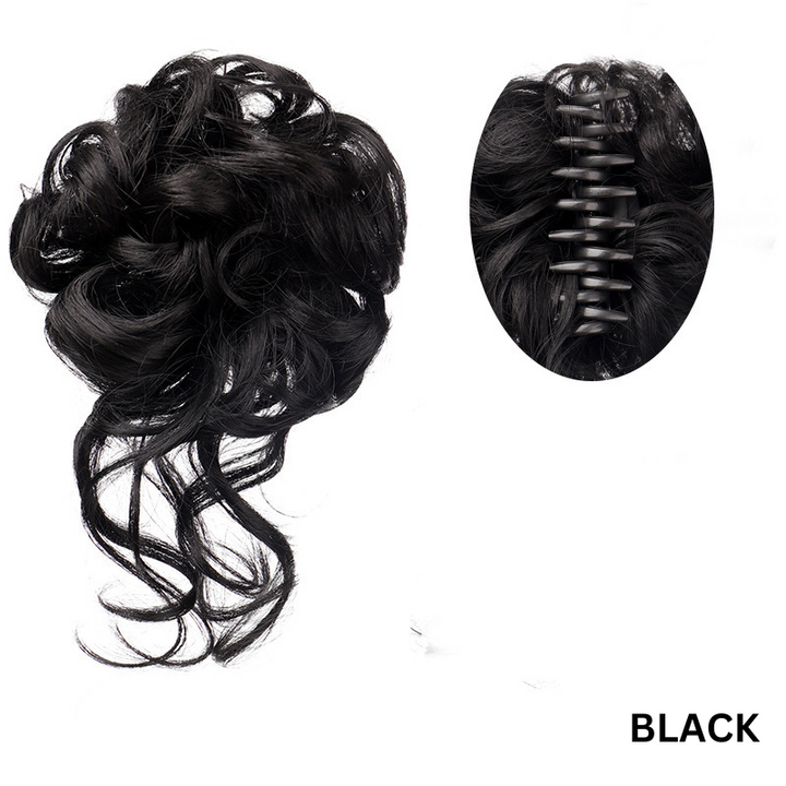 Messy Bun Hair Wavy Curly with Claw Clip Super Natural Look Stornfield