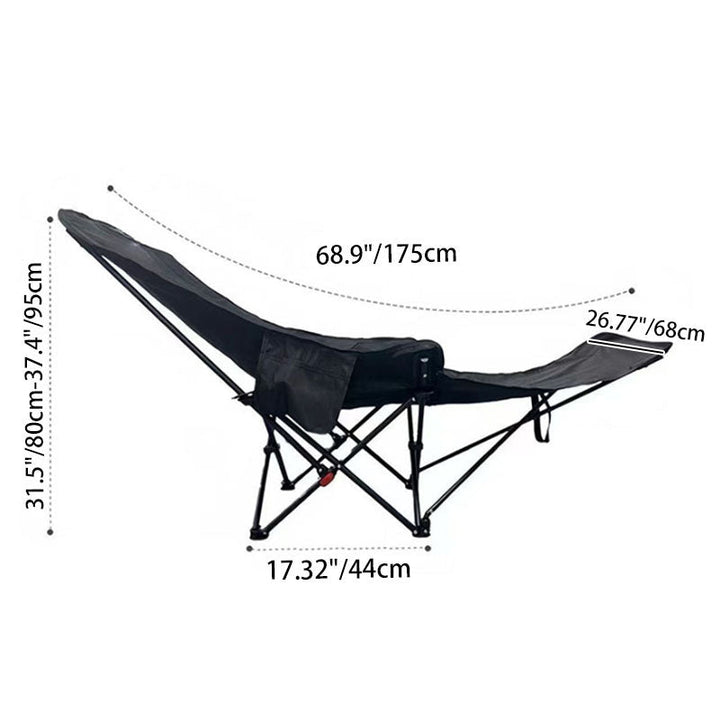 Contemporary Industrial Oxford Fabric Carbon Steel Foldable Camping Chair Backrest Footrest For Outdoor Patio | Stornfield