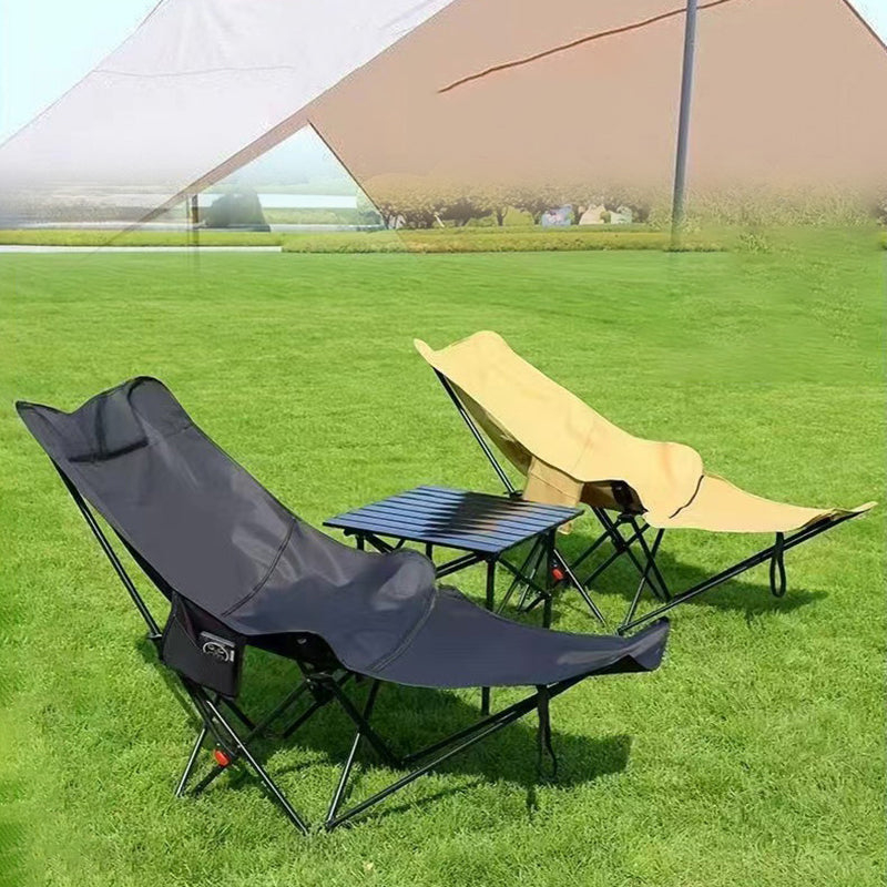 Contemporary Industrial Oxford Fabric Carbon Steel Foldable Camping Chair Backrest Footrest For Outdoor Patio | Stornfield
