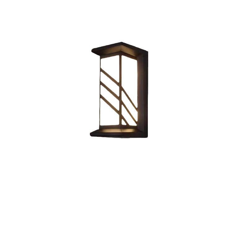 Traditional Chinese Rectangular Waterproof Aluminum Acrylic LED Wall Sconce Lamp For Outdoor Patios | Stornfield