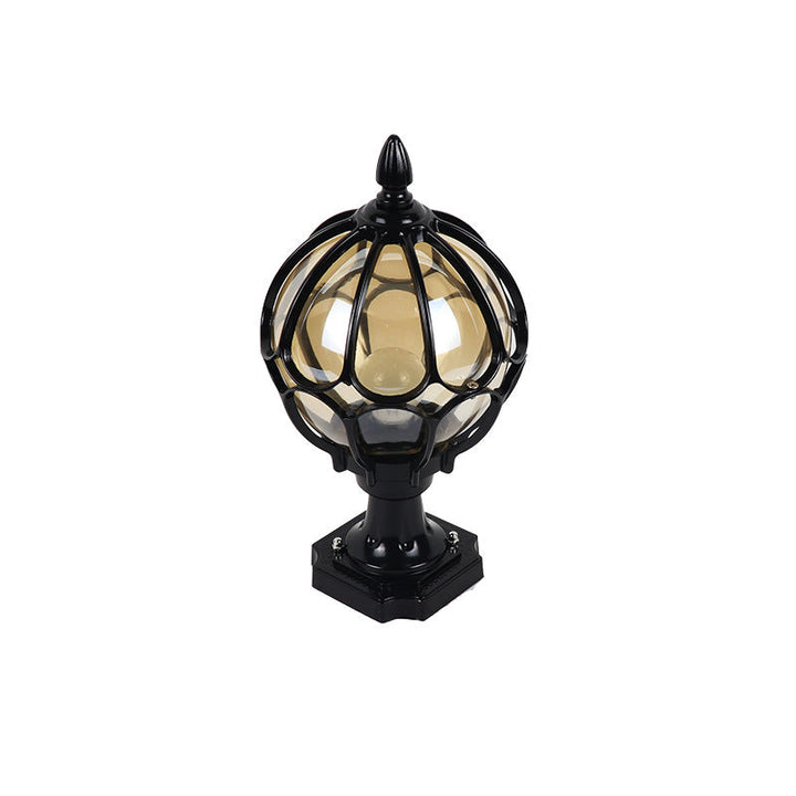 Contemporary Simplicity Round Waterproof Aluminum Glass 1 - Light Outdoor Post Light For Garden | Stornfield