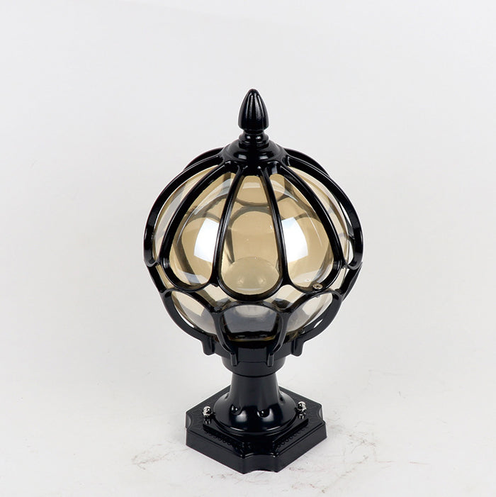 Contemporary Simplicity Round Waterproof Aluminum Glass 1 - Light Outdoor Post Light For Garden | Stornfield