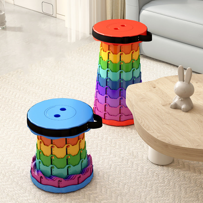 Modern Minimalist Cylindrical PP Extendable Folding Stool For Outdoor | Stornfield