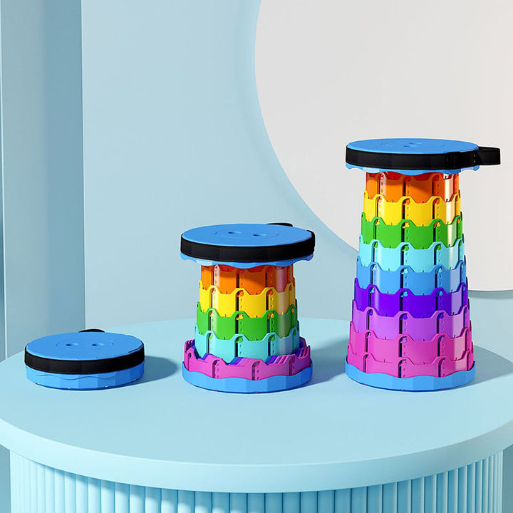 Modern Minimalist Cylindrical PP Extendable Folding Stool For Outdoor | Stornfield