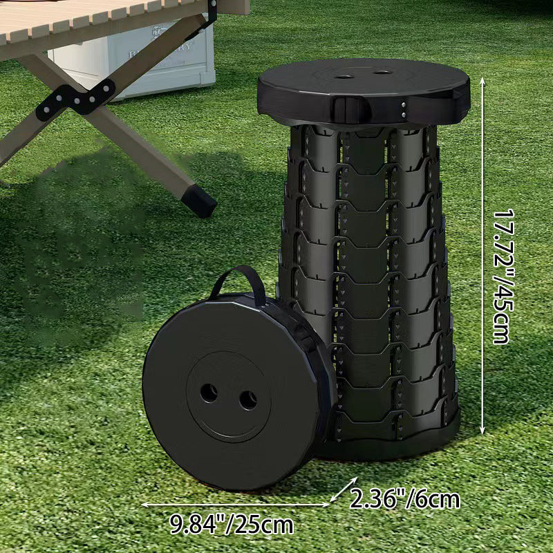 Modern Minimalist Cylindrical PP Extendable Folding Stool For Outdoor | Stornfield
