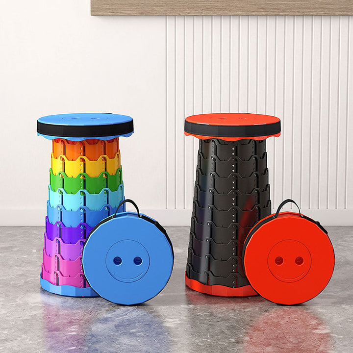 Modern Minimalist Cylindrical PP Extendable Folding Stool For Outdoor | Stornfield