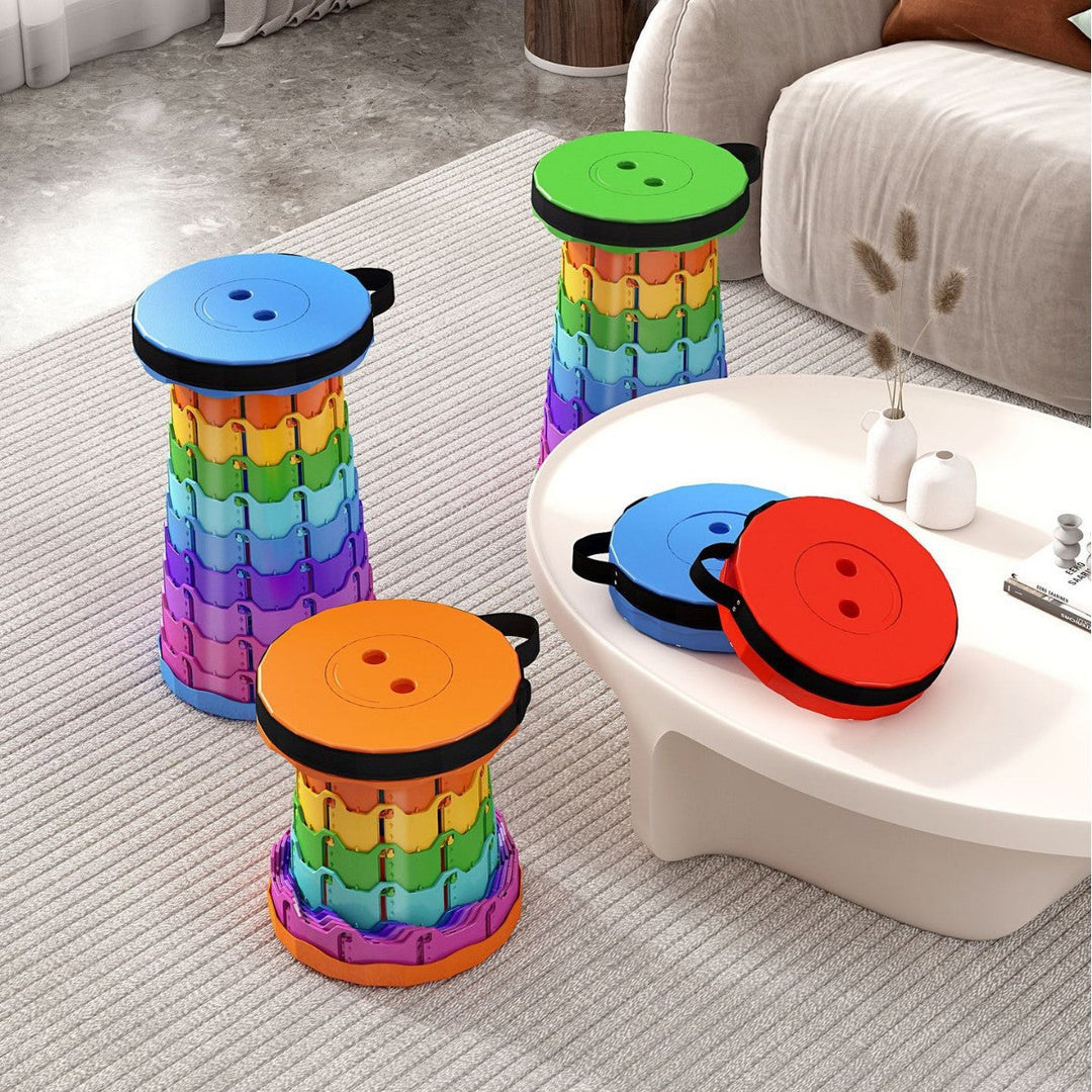 Modern Minimalist Cylindrical PP Extendable Folding Stool For Outdoor | Stornfield