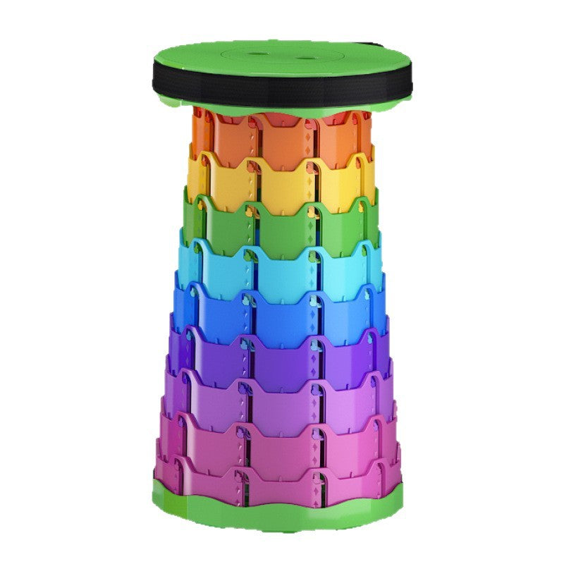 Modern Minimalist Cylindrical PP Extendable Folding Stool For Outdoor | Stornfield