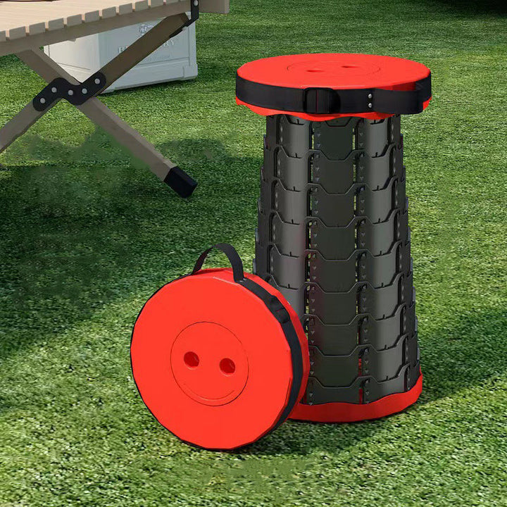 Modern Minimalist Cylindrical PP Extendable Folding Stool For Outdoor | Stornfield