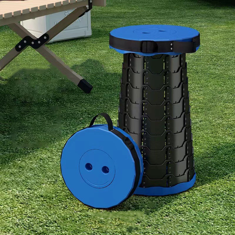 Modern Minimalist Cylindrical PP Extendable Folding Stool For Outdoor | Stornfield