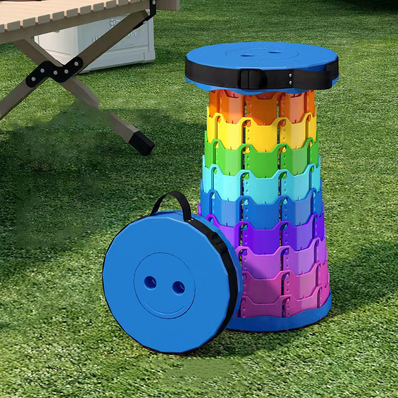 Modern Minimalist Cylindrical PP Extendable Folding Stool For Outdoor | Stornfield