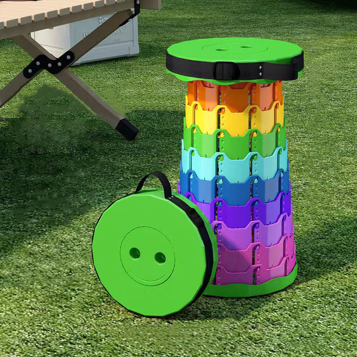 Modern Minimalist Cylindrical PP Extendable Folding Stool For Outdoor | Stornfield