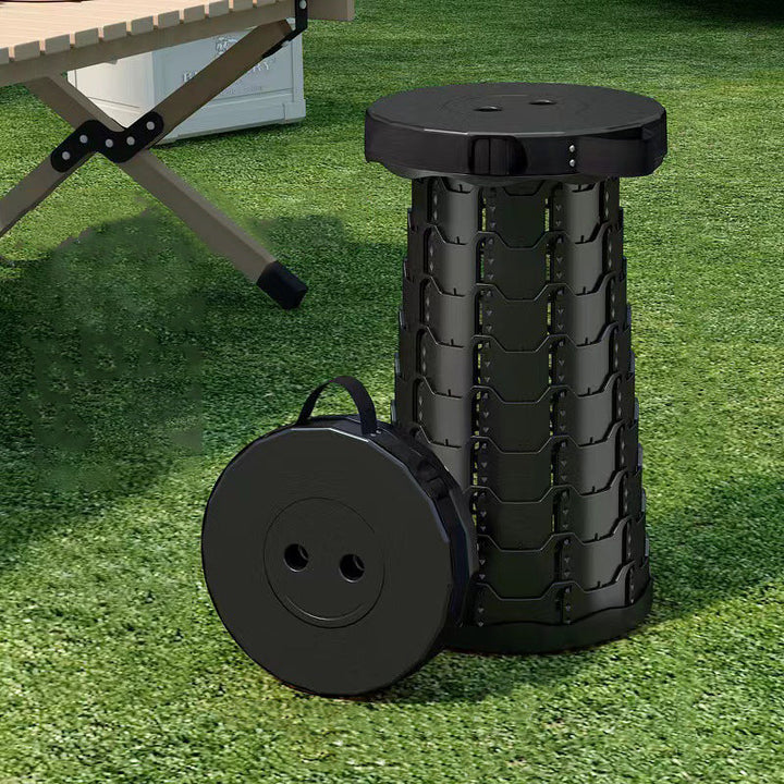 Modern Minimalist Cylindrical PP Extendable Folding Stool For Outdoor | Stornfield